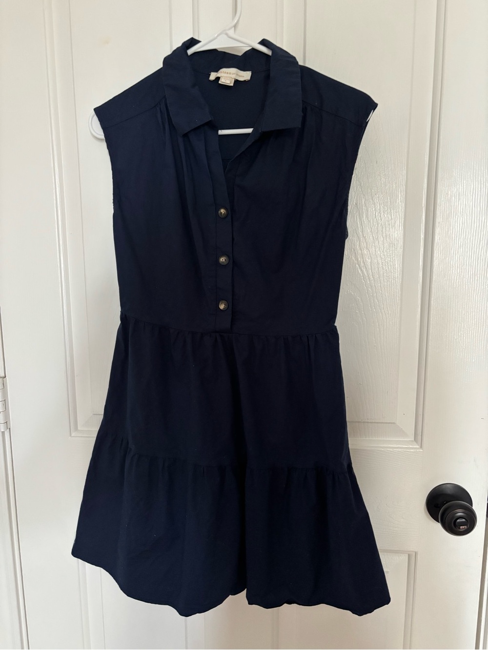 Monteau Navy Blue Sleeveless Shirt Dress